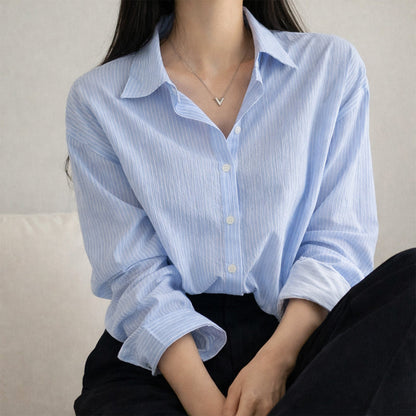 Amelie Fleur Long Sleeve Stripe Pattern Shirt