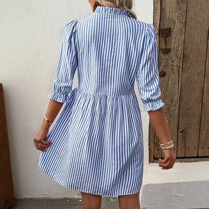 Amelie Fleur Striped Shirt Dress