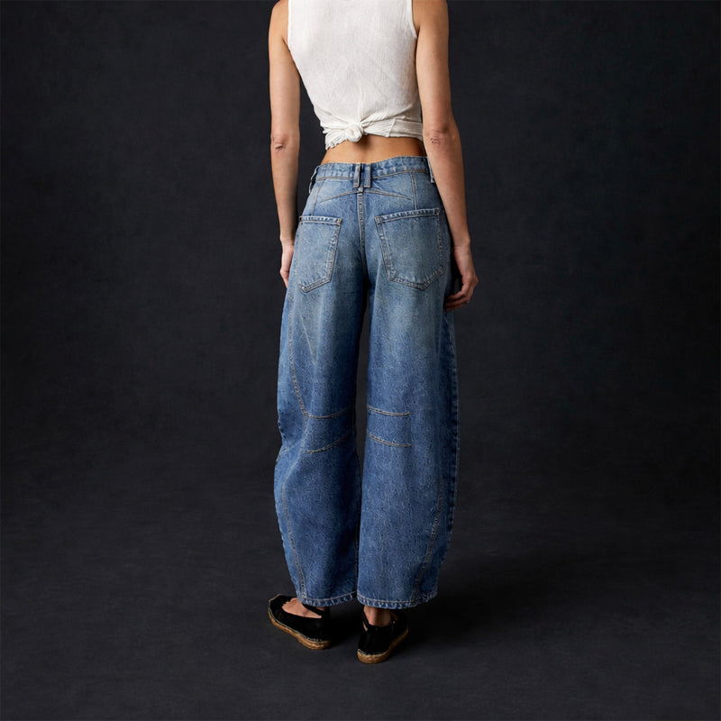 Amelie Fleur Wide-Leg Pants with Structured Seams