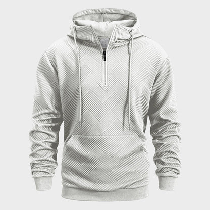 Axis QuarterZip Textured Pattern Hoodie