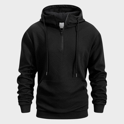 Axis QuarterZip Textured Pattern Hoodie
