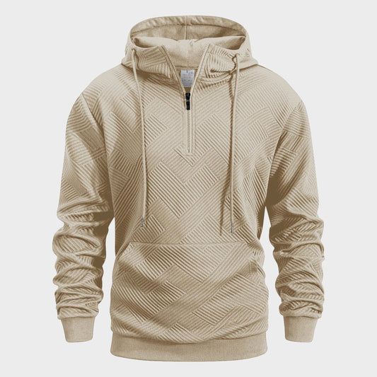 Axis QuarterZip Textured Pattern Hoodie