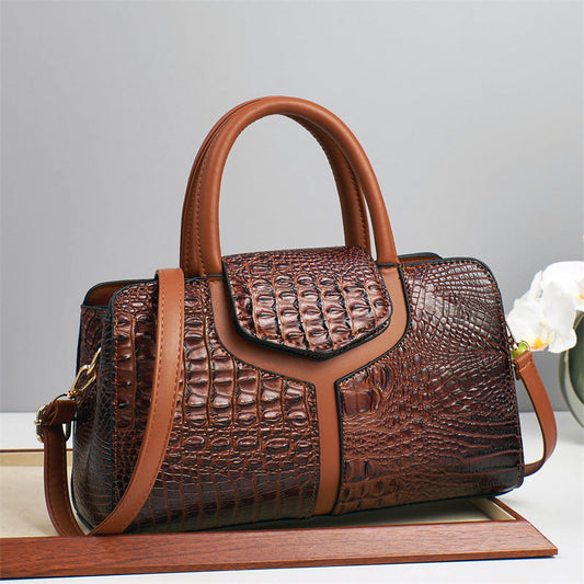 Box-Style Top-Handle Bag with Textured Design