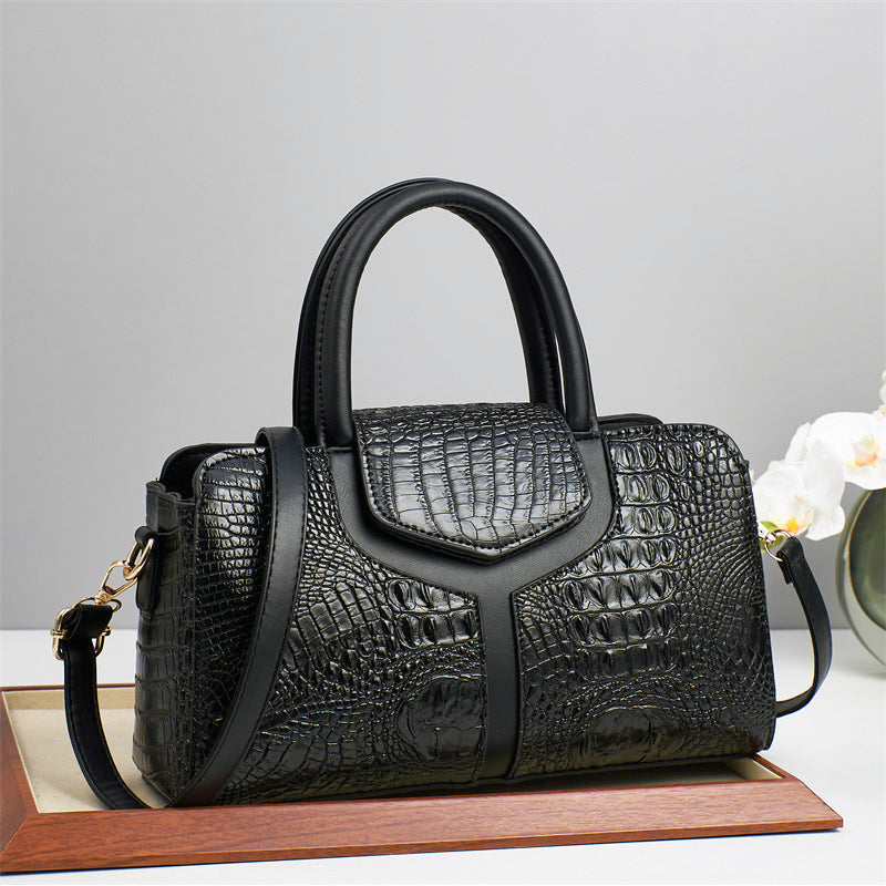 Box-Style Top-Handle Bag with Textured Design