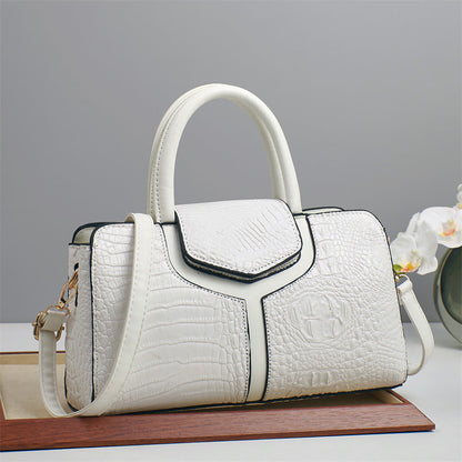Box-Style Top-Handle Bag with Textured Design