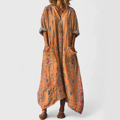 Camille Martin Boho Print Oversized Maxi Dress