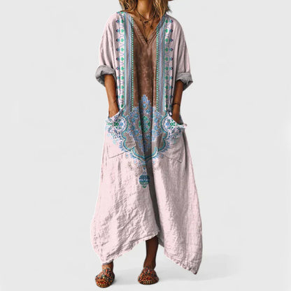 Camille Martin Boho Print Oversized Maxi Dress