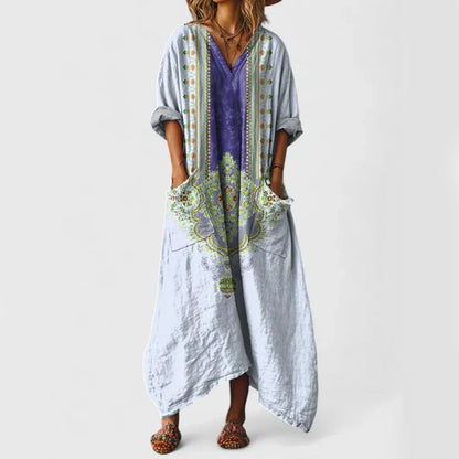Camille Martin Boho Print Oversized Maxi Dress