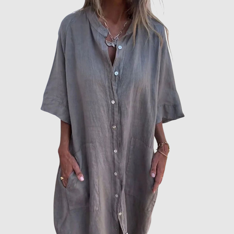 Camille Martin Button-Up Shirt Dress