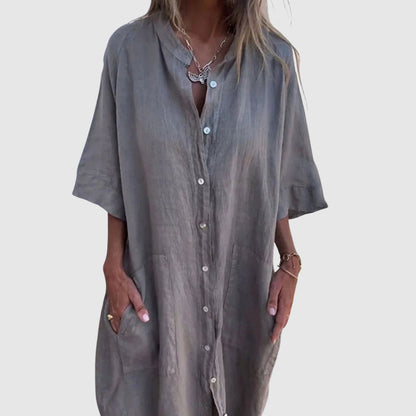 Camille Martin Button-Up Shirt Dress