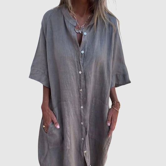 Camille Martin Button-Up Shirt Dress