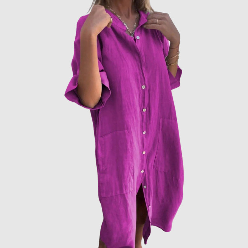 Camille Martin Button-Up Shirt Dress