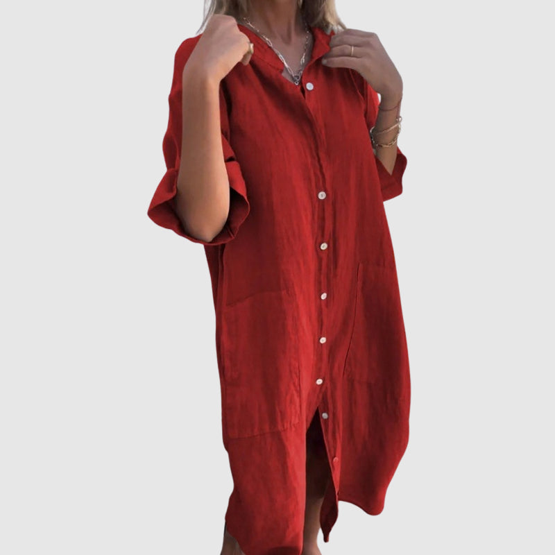 Camille Martin Button-Up Shirt Dress