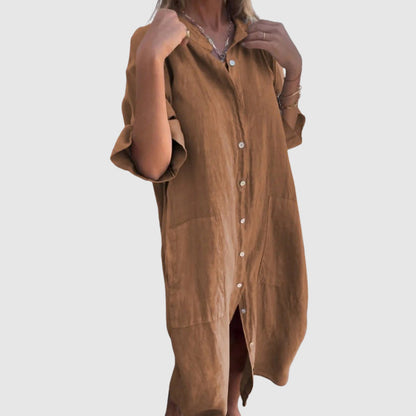 Camille Martin Button-Up Shirt Dress