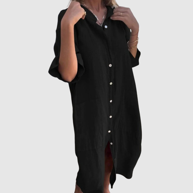 Camille Martin Button-Up Shirt Dress