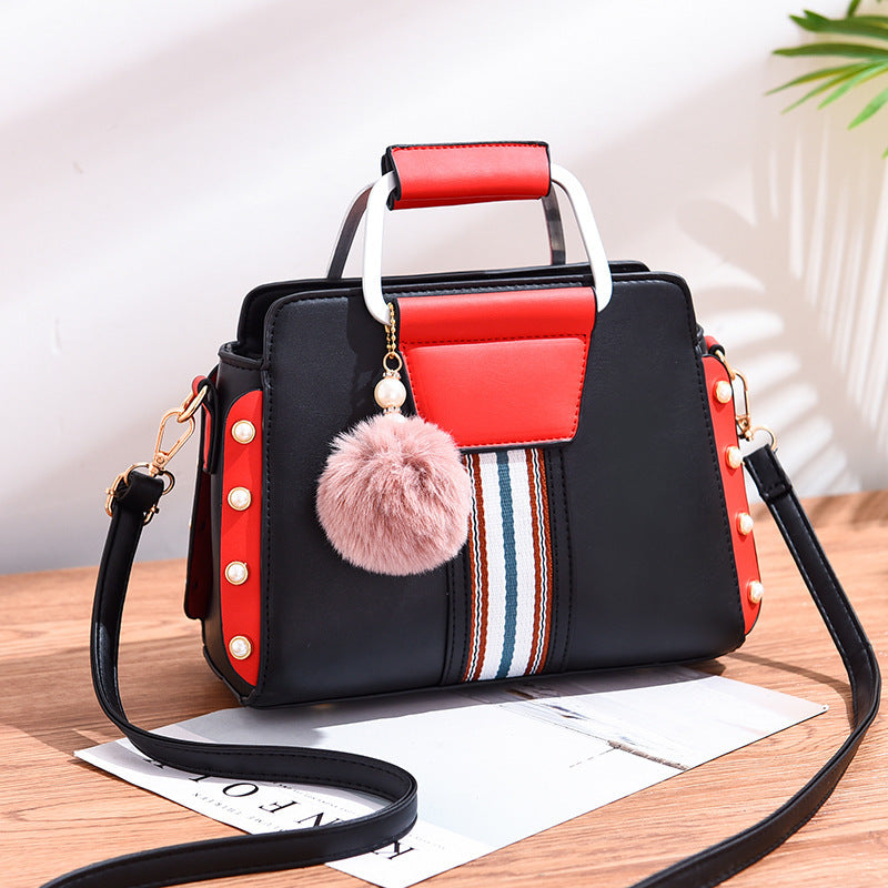 Camille Martin Color Block Handbag with Stripe Detail
