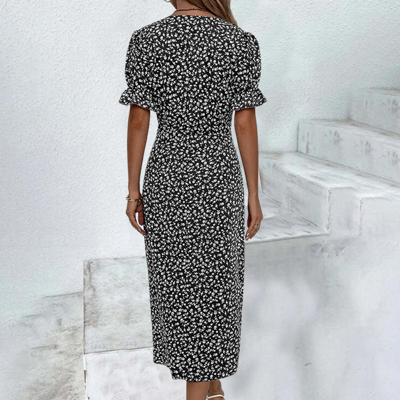 Camille Martin Floral Wrap Midi Dress