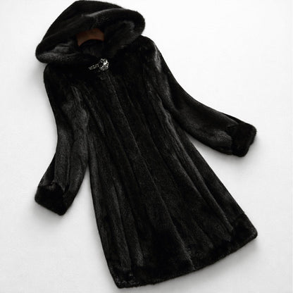 Camille Martin Hooded Faux Fur Coat