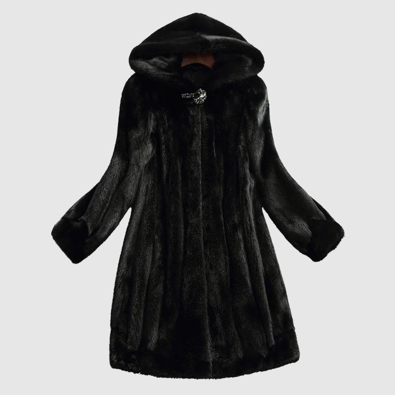 Camille Martin Hooded Faux Fur Coat