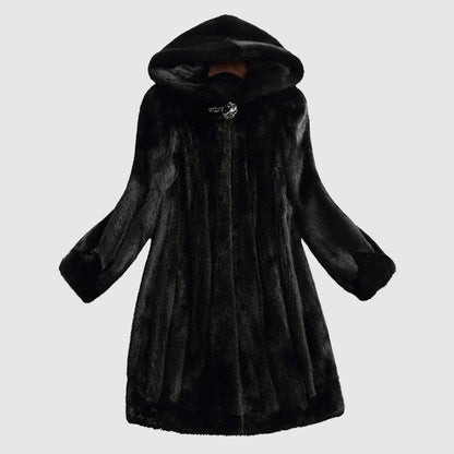 Camille Martin Hooded Faux Fur Coat