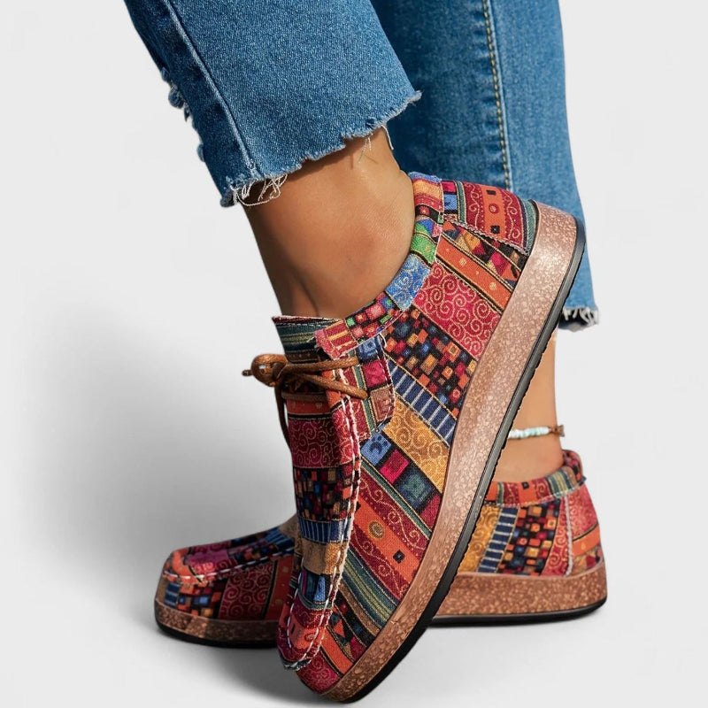 Camille Martin Printed Platform Boho Shoes