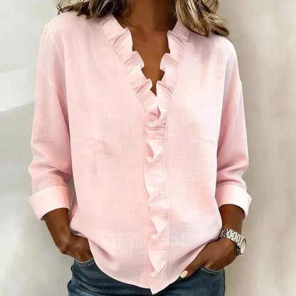 Camille Martin Ruffle Trim Casual Blouse