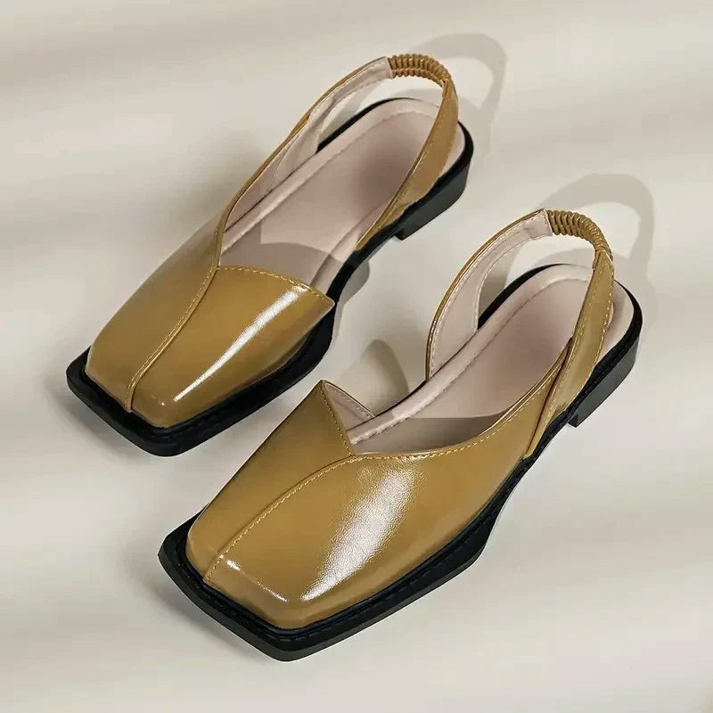 Camille Martin Square-Toe Slingback Flats