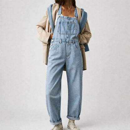 Camille Martin Straight-Leg Denim Overalls
