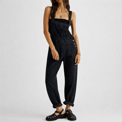 Camille Martin Straight-Leg Denim Overalls