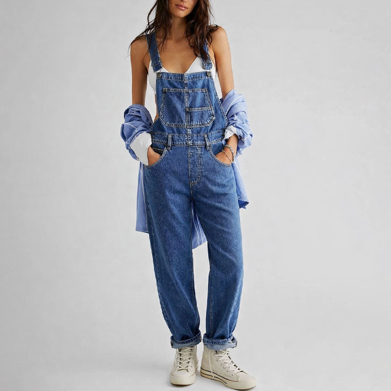 Camille Martin Straight-Leg Denim Overalls