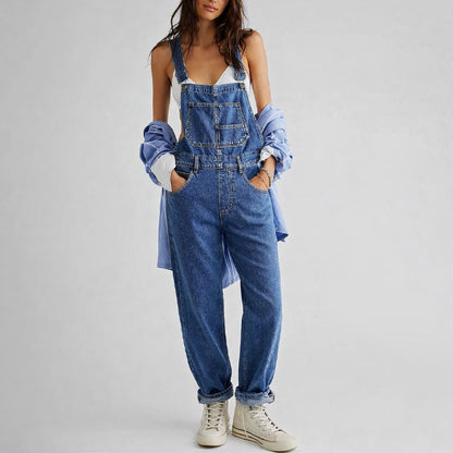 Camille Martin Straight-Leg Denim Overalls