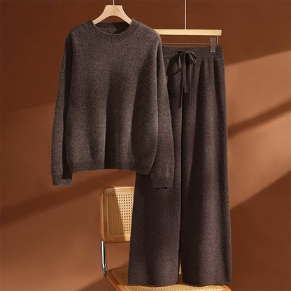 Coordinated Two-Piece Wool Knit Set for Women
