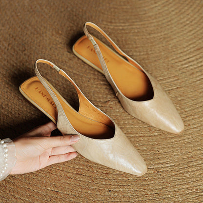Elayne Signature Leather Slingback Flats