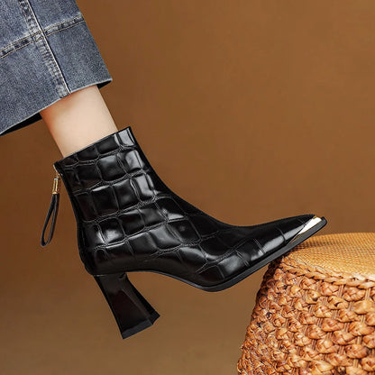 Evelora Croc Genuine Leather Boots