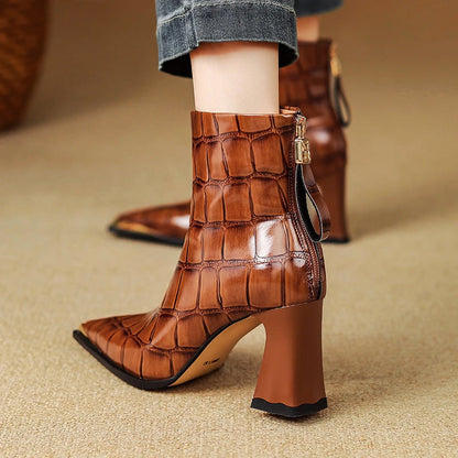 Evelora Croc Genuine Leather Boots