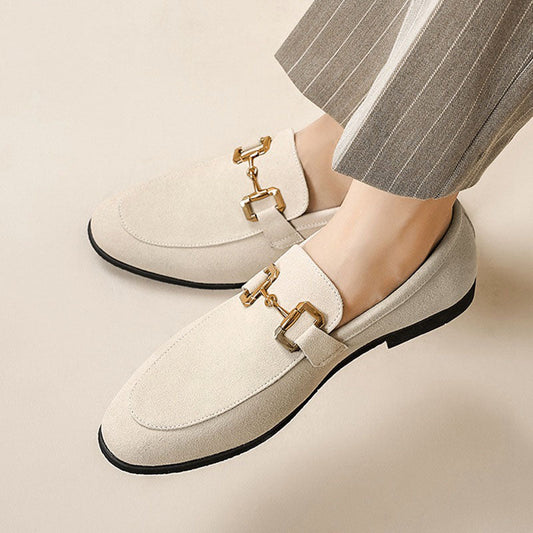 Franco Bianchi Suede Loafers with Metal Accent
