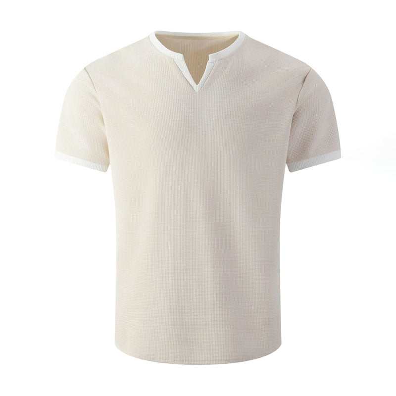 Franco Bianchi Textured T-Shirt with Contrast Neckline