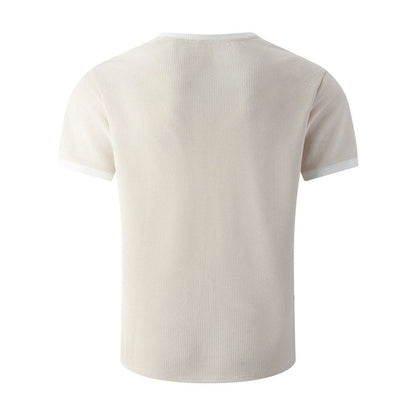 Franco Bianchi Textured T-Shirt with Contrast Neckline