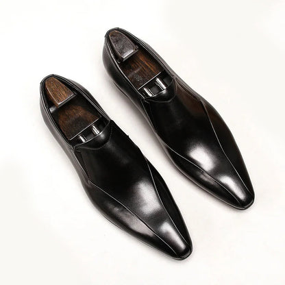 Franco Bianchi Genuine Leather Pointed Dress Shoes