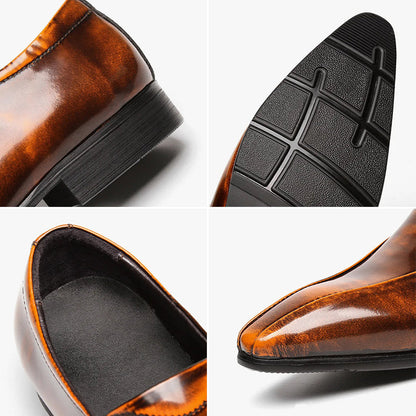 Franco Bianchi Genuine Leather Pointed Dress Shoes