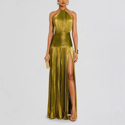Isabelle DeLacroix Halter Cocktail Maxi Dress
