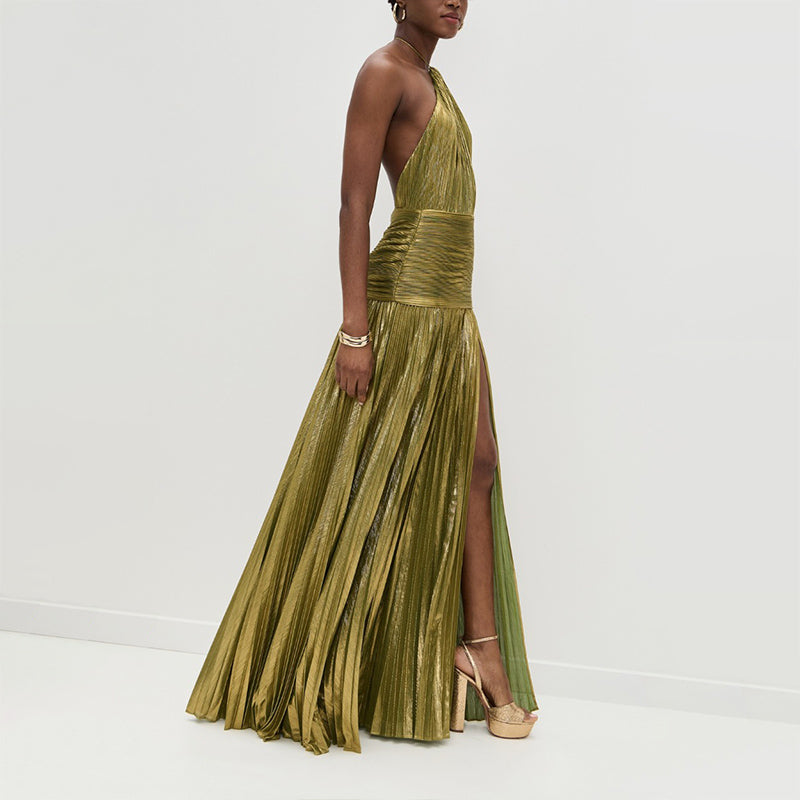 Isabelle DeLacroix Halter Cocktail Maxi Dress