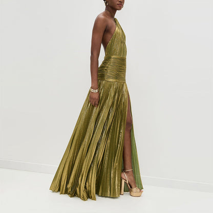 Isabelle DeLacroix Halter Cocktail Maxi Dress