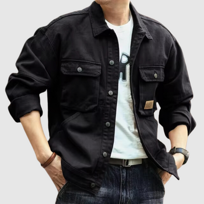 Jack Washington Cargo Denim Jacket Black