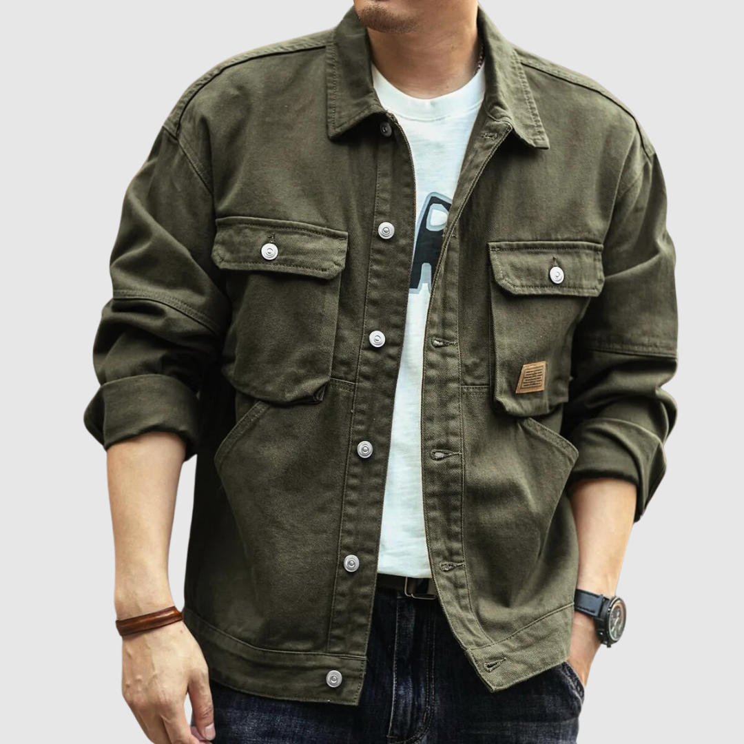 Jack Washington Cargo Denim Jacket Green