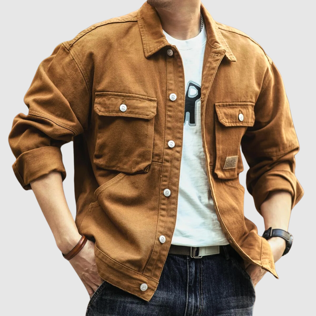 Jack Washington Cargo Denim Jacket Yellow