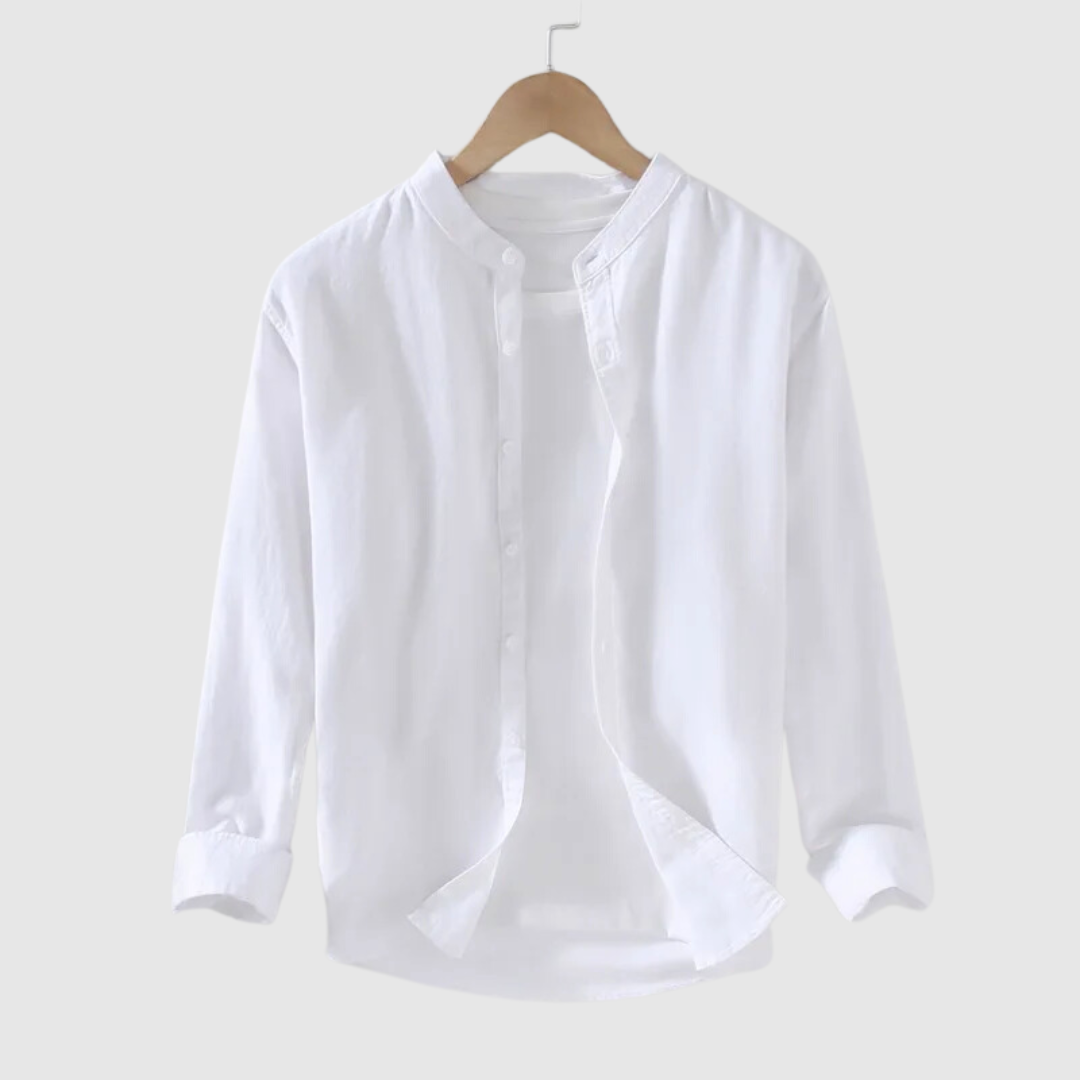 Jack Washington Casual Cotton and Linen Shirt White Shirt