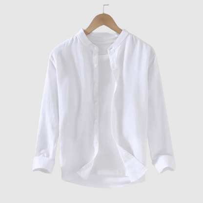 Jack Washington Casual Cotton and Linen Shirt White Shirt