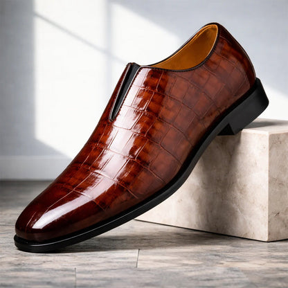 Jack Washington Croc-Texture Slip-On Loafers