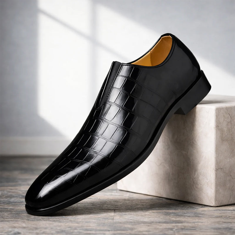 Jack Washington Croc-Texture Slip-On Loafers